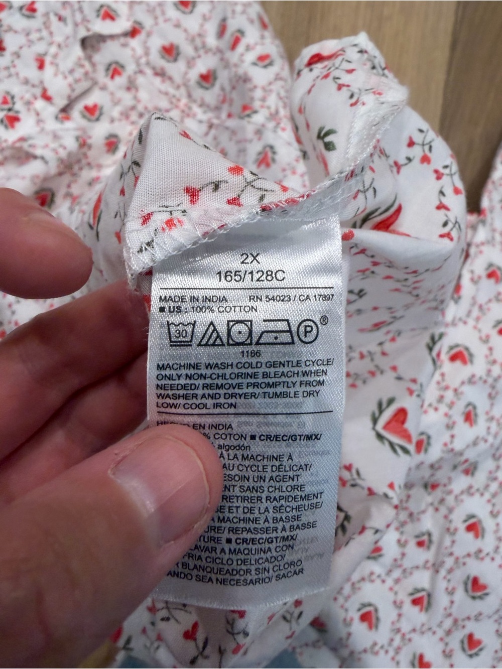 Old Navy White and Red heart Floral Pajama Set - 100% Cotton - Picture 6 of 9